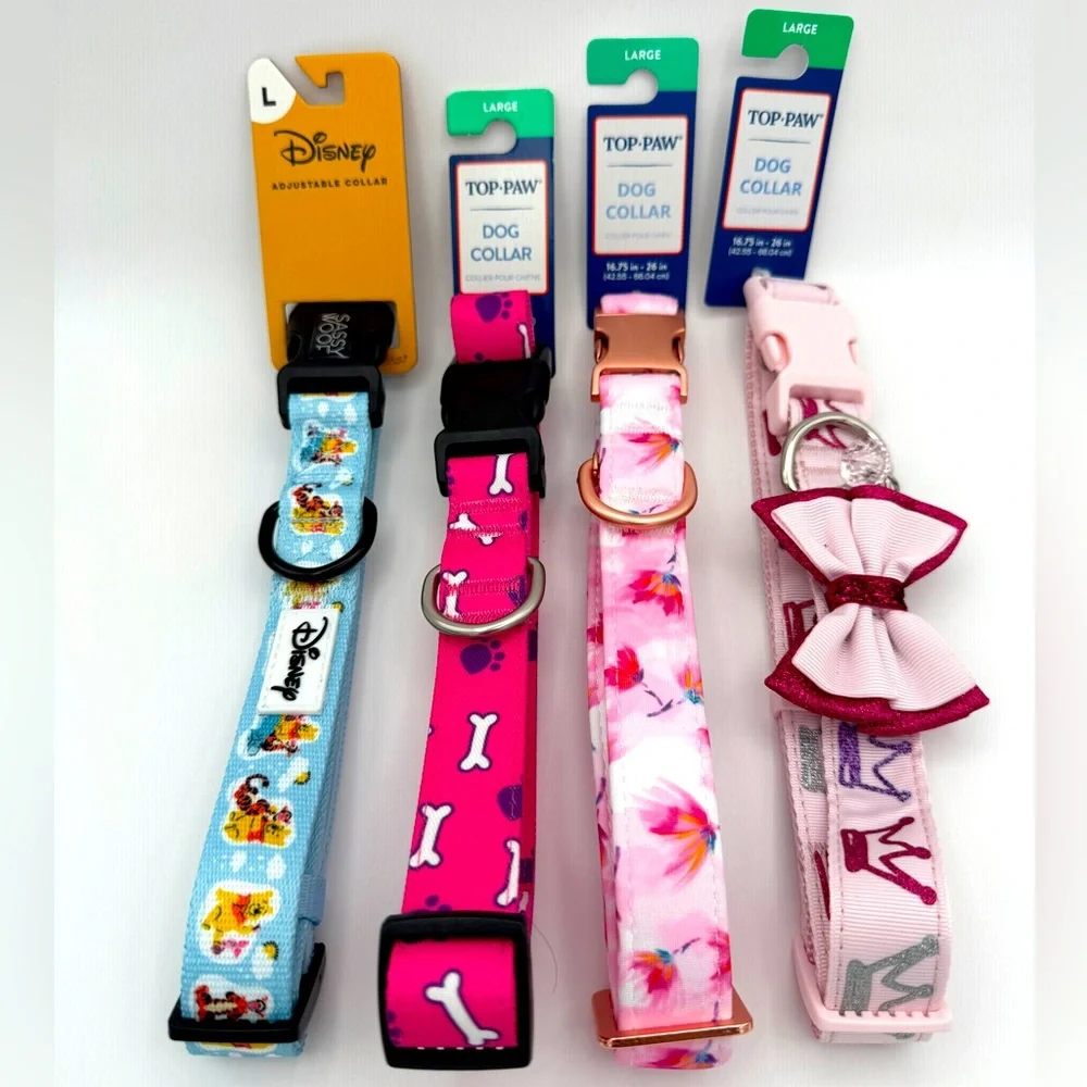 Disney and Top Paw Dog Collars, Bundle of 4 - Picture 1 of 3
